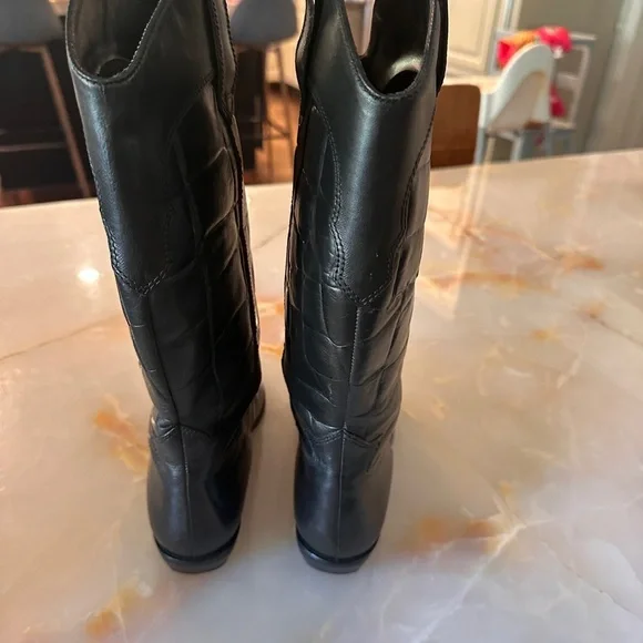 - white mountain black leather cowgirl boots - Picture 7 of 7